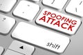 Keyboard with spoofing attack word Royalty Free Stock Photo