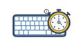 Keyboard with Timer Vector Icon for TimeBased Tasks, vector design Generative AI Royalty Free Stock Photo
