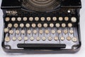 Keyboard and typewriter keys, detail. Evolution of technology in writing. Old typewriter type Royalty Free Stock Photo