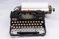 Keyboard and typewriter keys, detail. Evolution of technology in writing. Old typewriter type Royalty Free Stock Photo
