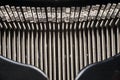 Keyboard and typewriter keys, detail. Evolution of technology in writing. Old typewriter type Royalty Free Stock Photo