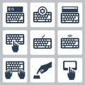 Keyboard and Typing Related Vector Icons Royalty Free Stock Photo