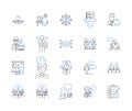 Keyboard warriors line icons collection. Trolls, Cyberbullying, Haters, Social media, Online harassment, Keyboard