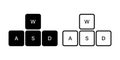 Keyboard wasd buttons icon set. Royalty Free Stock Photo