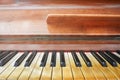 Keyboard of a well worn piano