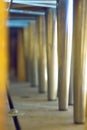 part of the church organ with many air pipes made of metal Royalty Free Stock Photo