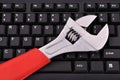 Keyboard and wrench Royalty Free Stock Photo