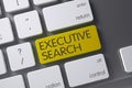 Keyboard with Yellow Button - Executive Search. 3D Illustration.