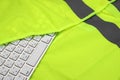 Keyboard In The Yellow Reflective Safety Vest