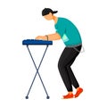 Keyboardist flat color vector illustration