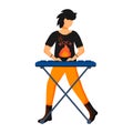 Keyboardist flat color vector illustration Royalty Free Stock Photo