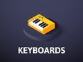 Keyboards isometric icon, isolated on color background Royalty Free Stock Photo