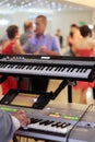 Keyboards player at party Royalty Free Stock Photo