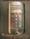 Keybord of door bell phone. Secure access system. Close-up