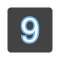 Keycap Digit Nine icon vector image.