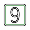 Keycap Digit Nine icon vector image.