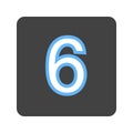 Keycap Digit Six icon vector image.