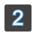 Keycap Digit Two icon vector image.