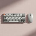 Keycaps include symbols and the mouse is sleek with a minimalist design Royalty Free Stock Photo