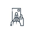 keycard icon vector from smart home concept. Thin line illustration of keycard editable stroke. keycard linear sign for use on web