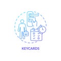 Keycards blue gradient concept icon