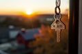 Keychain blows in the wind, representing a secondhand house for sale