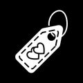 A keychain with heart solid icon. Key ring vector illustration isolated on black. Love tag glyph style design, designed Royalty Free Stock Photo
