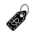 A keychain with heart solid icon. Key ring vector illustration isolated on white. Love tag glyph style design, designed Royalty Free Stock Photo