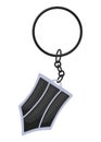 Keychain or keyholder icon. Cartoon color key ring, chain round holder or metal trinket. Modern keys pendant. Home