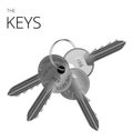 A Keychain With 4 Metal Keys