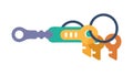 Keychain with Multiple Keys Access, vector design Generative AI Royalty Free Stock Photo