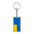 Keychain with Rectangular Pendant Featuring the Ukrainian Flag key ring Ukraine Royalty Free Stock Photo