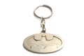 A keychain with the symbol icon representing the fictional superhero character Batman