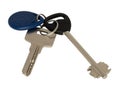 Keychain. Two common key and an electronic key.