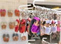 Keychains in souvenir shop in Ciutadella, Menorca island, Spain. Royalty Free Stock Photo