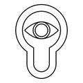 Keyhole eye looking Lock door Look concept icon outline black color vector illustration flat style image