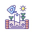 Keyhole garden RGB color icon