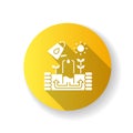 Keyhole garden yellow flat design long shadow glyph icon