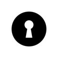 Keyhole icon, black isolated on white background, vector illustration. Royalty Free Stock Photo