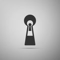 Keyhole icon isolated on grey background. Key of success solution, business concept. Keyhole express the concept of Royalty Free Stock Photo