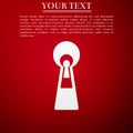 Keyhole icon isolated on red background. Key of success solution, business concept. Keyhole express the concept of Royalty Free Stock Photo
