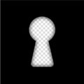 Keyhole icon. Key hole for door. Black silhouette keyhole isolated on transparent background. Home lock. Secrecy graphic. Simple f