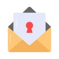 keyhole with mail vector design of email security, editable icon Royalty Free Stock Photo