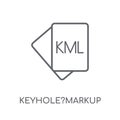 Keyhole?Markup Language linear icon. Modern outline Keyhole?Mark