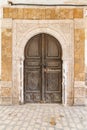 A keyhole, or Moorish, arch door on a house near the Tunis Souk