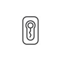 Keyhole and picklock line icon