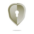 Keyhole shield icon. Lock security symbol. Privacy guard sign. Secret access Vector. Royalty Free Stock Photo