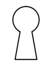 keyhole silhouette outline shape, black and white vector illustration Royalty Free Stock Photo
