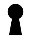 keyhole silhouette shape, black and white vector illustration Royalty Free Stock Photo