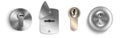 Keyhole templates, round and rectangular key holes Royalty Free Stock Photo